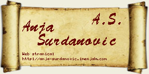 Anja Surdanović vizit kartica